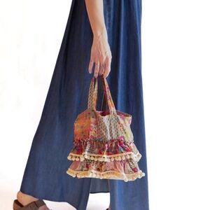 NWT Natural Life multicoloured pom pom mini bag